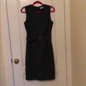 Dark grey belted dress